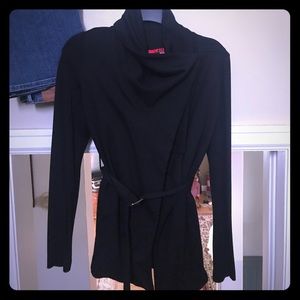 Women’s belted cardigan, dry clean only.